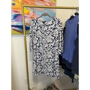 Roz and Ali Women's Dress Small Blue White Floral Wedding Shower Date Garden